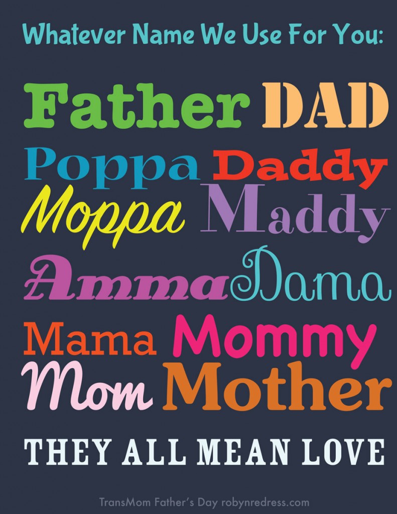 MTF Transgender Father's Day Card, trans father names